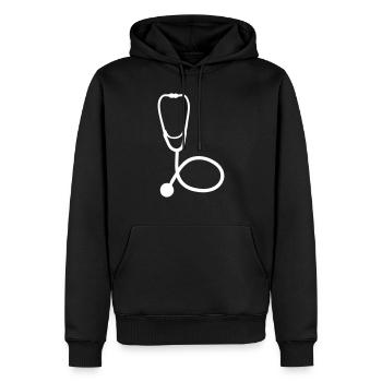 Médecin Stéthoscope Symbole Médical Entendre Expertise - Sweat à capuche Premium bio Homme - noir - Devant - Nico (187cm)