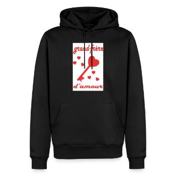 Großer Bruder in der Liebe - Männer Premium Bio Hoodie - Schwarz - Vorne - Nico (187cm)