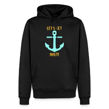 LET'S GET NAUTI - ALLONS EN BÂTEAU - Sweat à capuche Premium bio Homme - noir - Devant - Nico (187cm)