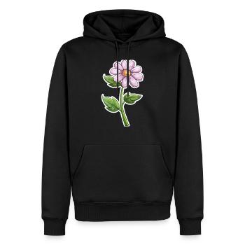 Flowers - Men’s Premium Organic Hoodie - black - Front - Nico (187cm)