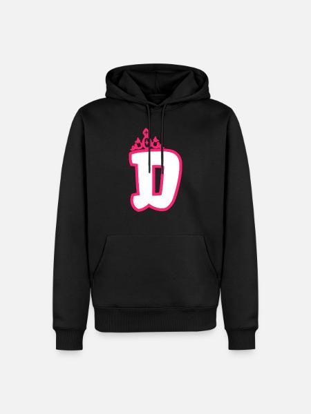 Monogrammierte Kleinkind Mädchen Krone - Männer Premium Bio Hoodie - Schwarz