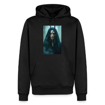 Hel Göttin, die über die nordische Unterwelt herrscht - Männer Premium Bio Hoodie - Schwarz - Vorne - Nico (187cm)