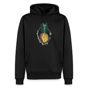 Ananas - Männer Premium Bio Hoodie - Schwarz - Vorne - Nico (187cm)