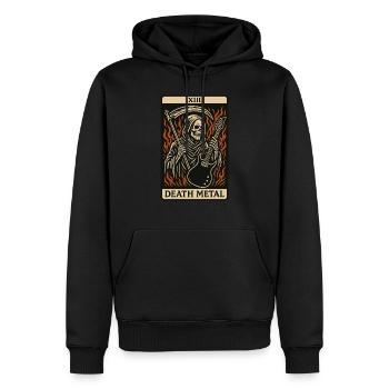 Death Metal (Karte XIII) - Männer Premium Bio Hoodie - Schwarz - Vorne - Nico (187cm)