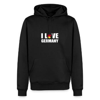 Germany - Men’s Premium Organic Hoodie - black - Front - Nico (187cm)