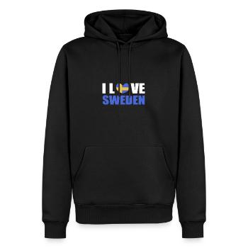 Suède Suédois - Sweat à capuche Premium bio Homme - noir - Devant - Nico (187cm)