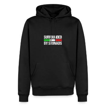 Italien Italie Italie - Sweat à capuche Premium bio Homme - noir - Devant - Nico (187cm)