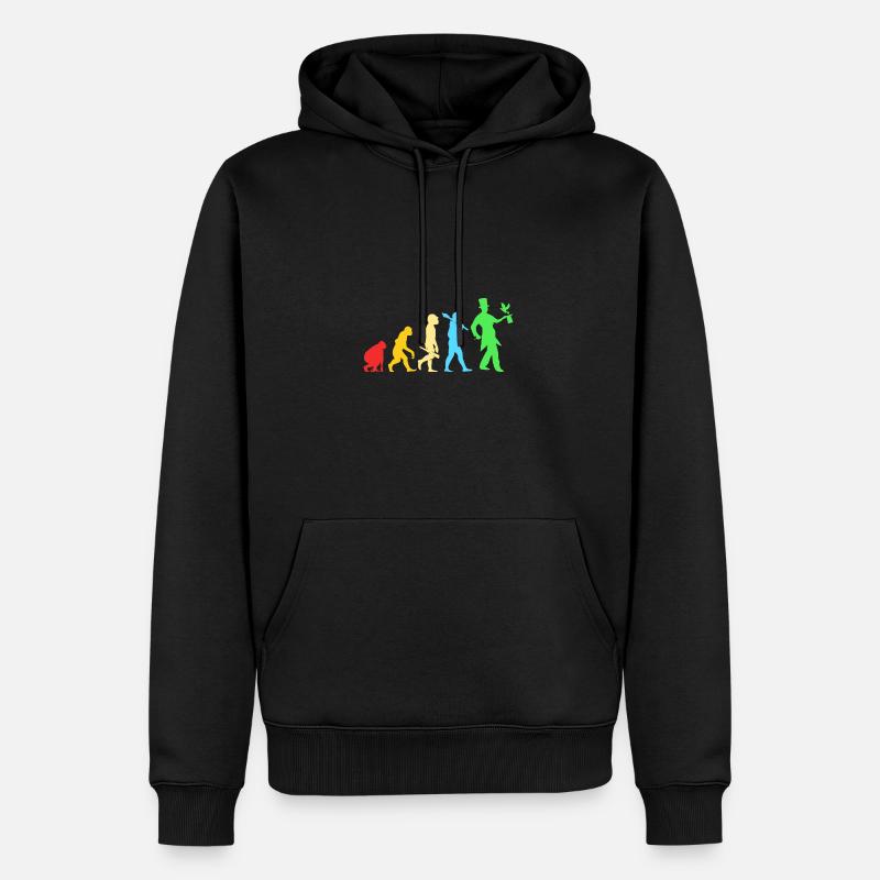 Zauberer Magie Magier Evolution - Männer Premium Bio Hoodie - Schwarz