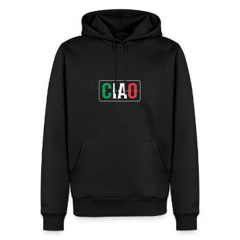 Italia Ciao - Sweat à capuche Premium bio Homme - noir - Devant - Nico (187cm)