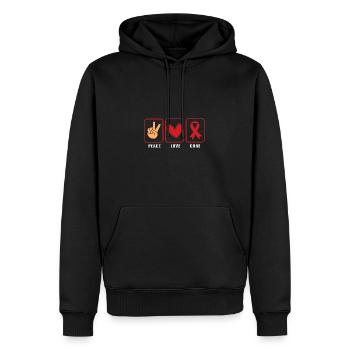 Hémophilie Hémophilie Hémophilie - Sweat à capuche Premium bio Homme - noir - Devant - Nico (187cm)
