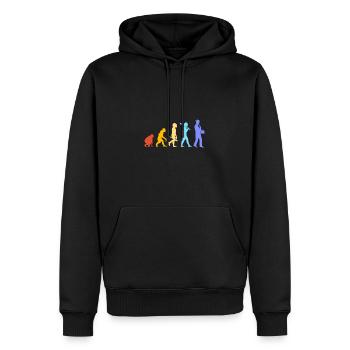 Saxophoniste saxophoniste - Sweat à capuche Premium bio Homme - noir - Devant - Nico (187cm)