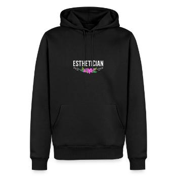 Esthéticien - Sweat à capuche Premium bio Homme - noir - Devant - Nico (187cm)