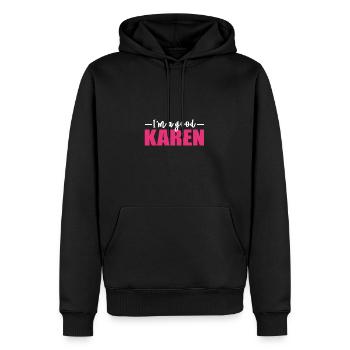 Karen - Men’s Premium Organic Hoodie - black - Front - Nico (187cm)
