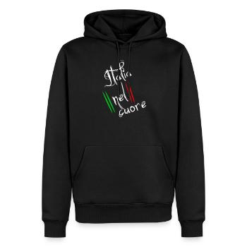 Italien im Herzen Italia nel cuore amore Geschenk - Männer Premium Bio Hoodie - Schwarz - Vorne - Nico (187cm)