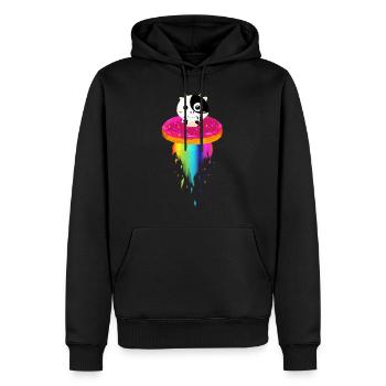 Horni lifts ab_Donutraumschiff - Men’s Premium Organic Hoodie - black - Front - Nico (187cm)