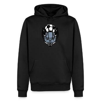 soccer football logo ferocious boar boar3 - Men’s Premium Organic Hoodie - black - Front - Nico (187cm)
