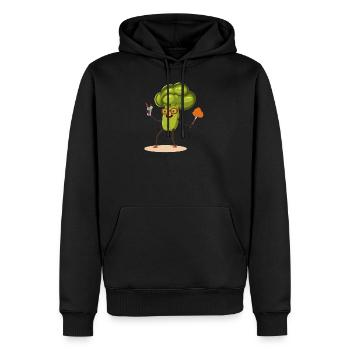 Brokkoli - Männer Premium Bio Hoodie - Schwarz - Vorne - Nico (187cm)