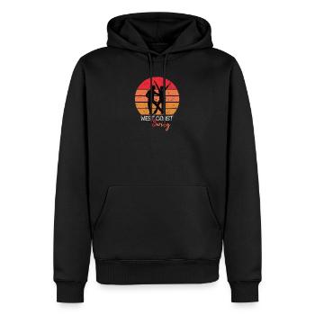 West Coast Swing Sunset WCS westie dancing - Men’s Premium Organic Hoodie - black - Front - Nico (187cm)