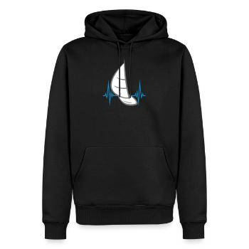 pulse frequency heart beat sea waves boat sailing s - Men’s Premium Organic Hoodie - black - Front - Nico (187cm)