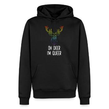 DEER Queer Hirsch lustiges LGBTQ Gay Geschenk - Männer Premium Bio Hoodie - Schwarz - Vorne - Nico (187cm)
