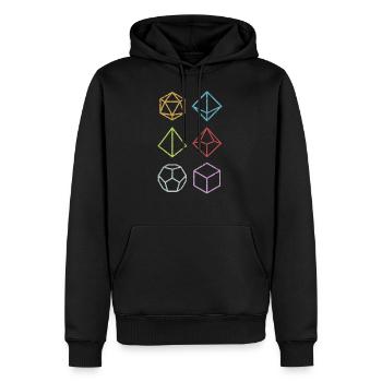 Dice Board Game Dragon Player Gift RPG - Men’s Premium Organic Hoodie - black - Front - Nico (187cm)