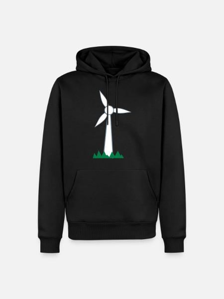 Windrad - Männer Premium Bio Hoodie - Schwarz