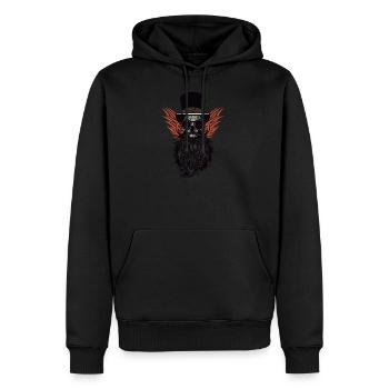 head of death crane bearded skull bearded pirate - Men’s Premium Organic Hoodie - black - Front - Nico (187cm)