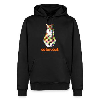 Orange cat with color.cat color dots - Men’s Premium Organic Hoodie - black - Front - Nico (187cm)