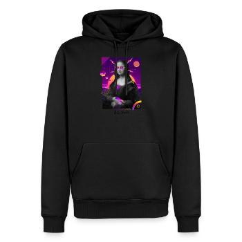 Joconde Retro 80's - Sweat à capuche Premium bio Homme - noir - Devant - Nico (187cm)