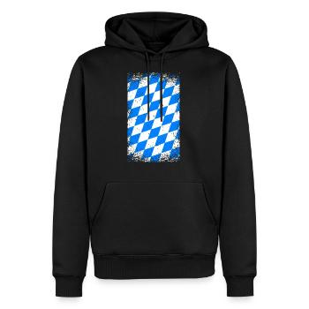 Bayern Flagge Vintage Bayerische Fahne Used Look - Männer Premium Bio Hoodie - Schwarz - Vorne - Nico (187cm)