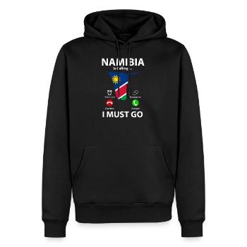 Namibia - Männer Premium Bio Hoodie - Schwarz - Vorne - Nico (187cm)