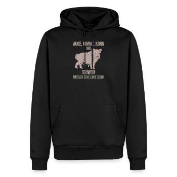Wildschwein Jagd Lustiger Spruch Jagen für Jäger - Männer Premium Bio Hoodie - Schwarz - Vorne - Nico (187cm)