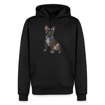French Bulldog Gift Dogs - Men’s Premium Organic Hoodie - black - Front - Nico (187cm)