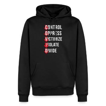 Covid Control SuppressIng Victimization Insulation - Men’s Premium Organic Hoodie - black - Front - Nico (187cm)