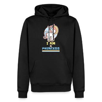 unicorn I am a princess - Männer Premium Bio Hoodie - Schwarz - Vorne - Nico (187cm)