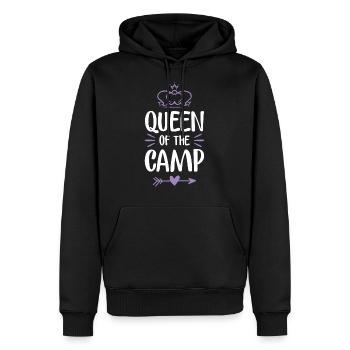 queen camp - Männer Premium Bio Hoodie - Schwarz - Vorne - Nico (187cm)