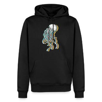 Anniversaire de méduse Enfants - Sweat à capuche Premium bio Homme - noir - Devant - Nico (187cm)