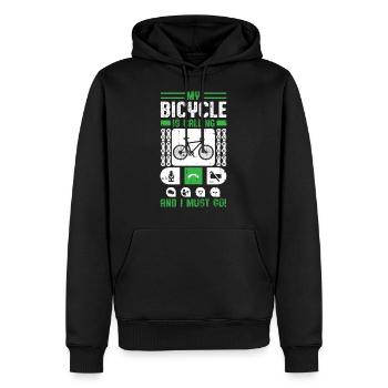 Pour faire du vélo - Sweat à capuche Premium bio Homme - noir - Devant - Nico (187cm)