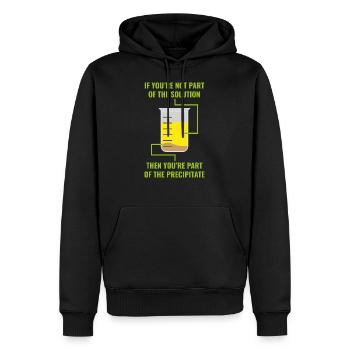 Solution precipitate cadeau chimie science - Sweat à capuche Premium bio Homme - noir - Devant - Nico (187cm)