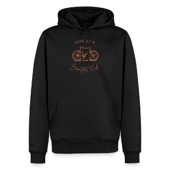 Das Leben ist eine schöne Fahrt - Männer Premium Bio Hoodie - Schwarz - Vorne - Nico (187cm)