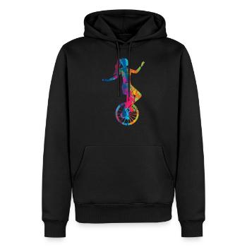 Einrad Einradfahrerin Einradfahrer Einradfahren - Männer Premium Bio Hoodie - Schwarz - Vorne - Nico (187cm)