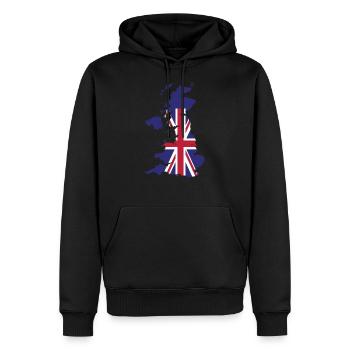 Großbritannien - Männer Premium Bio Hoodie - Schwarz - Vorne - Nico (187cm)