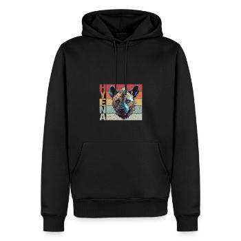 Böse Hyäne Retro style - Männer Premium Bio Hoodie - Schwarz - Vorne - Nico (187cm)