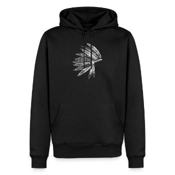 Kopfschmuck eines Häuptlings aus Federn - Männer Premium Bio Hoodie - Schwarz - Vorne - Nico (187cm)