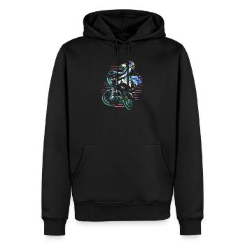 bmx BMX Fahrrad | BMX Rennen | Weihnachten - Männer Premium Bio Hoodie - Schwarz - Vorne - Nico (187cm)