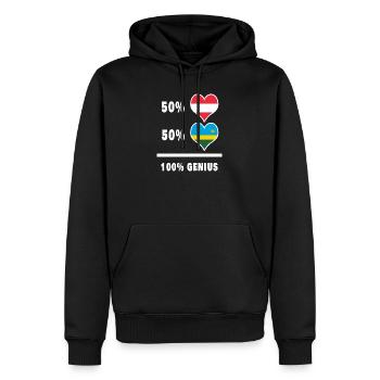 Österreich und Ruanda genial / Geschenk - Männer Premium Bio Hoodie - Schwarz - Vorne - Nico (187cm)