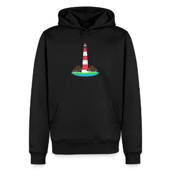 Leuchtturm Westerheversand, ohne Text, Nordsee - Männer Premium Bio Hoodie - Schwarz - Vorne - Nico (187cm)