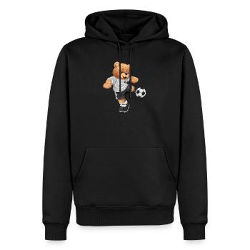 Teddy botteur en look football - Sweat à capuche Premium bio Homme - noir - Devant - Nico (187cm)