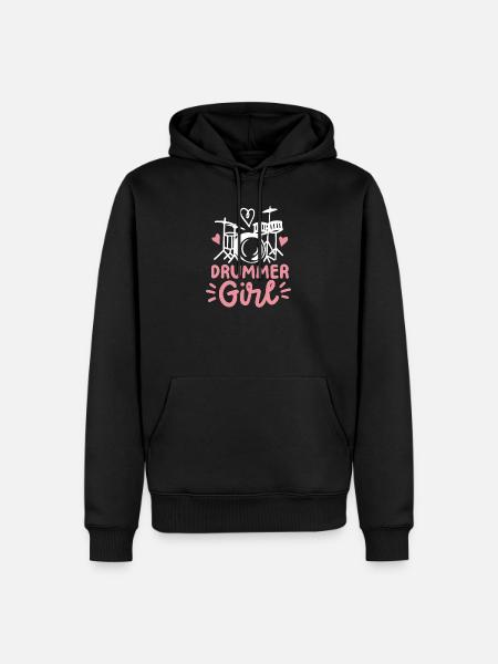 Schlagzeugerin Schlagzeug - Männer Premium Bio Hoodie - Schwarz