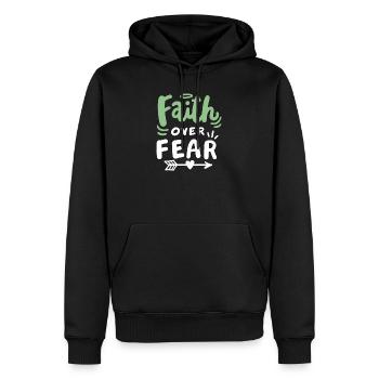 Christlicher Glaube Bibel Zitat - Männer Premium Bio Hoodie - Schwarz - Vorne - Nico (187cm)